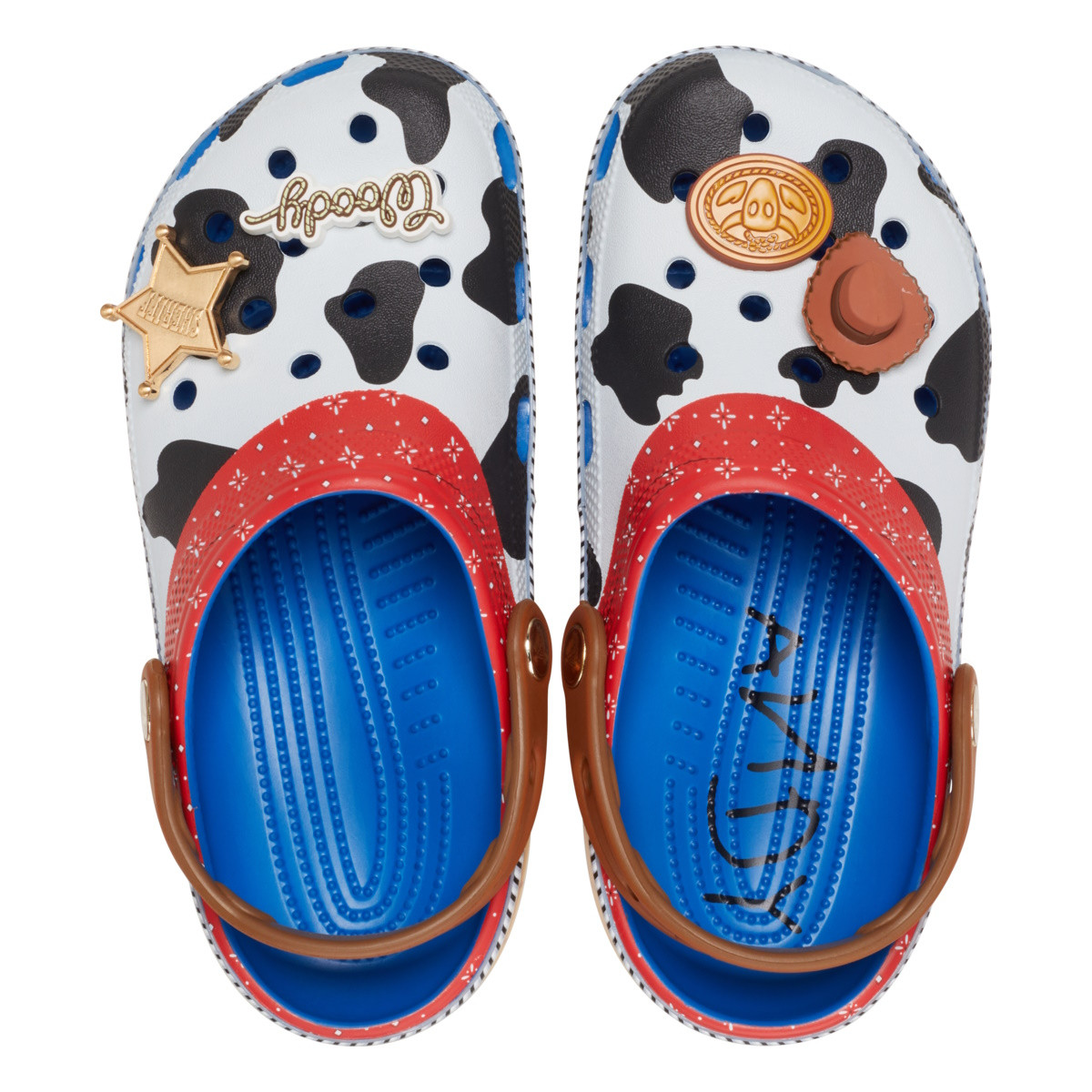 Saboti Crocs Classic Toy Story Woody Clog Kids Albastru - Blue Jean - imagine 3